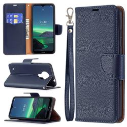 Classic Luxury Litchi Leather Phone Wallet Case for Nokia 1.4 - Blue