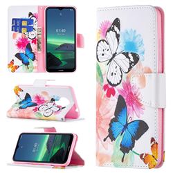 Vivid Flying Butterflies Leather Wallet Case for Nokia 1.4