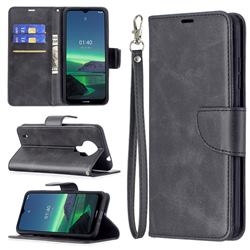 Classic Sheepskin PU Leather Phone Wallet Case for Nokia 1.4 - Black