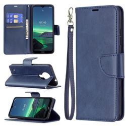 Classic Sheepskin PU Leather Phone Wallet Case for Nokia 1.4 - Blue