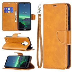 Classic Sheepskin PU Leather Phone Wallet Case for Nokia 1.4 - Yellow