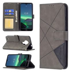 Binfen Color BF05 Prismatic Slim Wallet Flip Cover for Nokia 1.4 - Gray