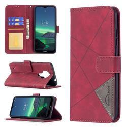 Binfen Color BF05 Prismatic Slim Wallet Flip Cover for Nokia 1.4 - Red