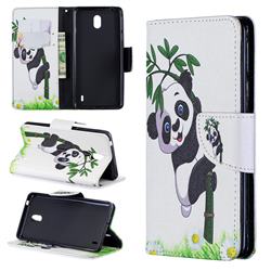 Bamboo Panda Leather Wallet Case for Nokia 1 Plus (2019)