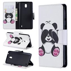 Lovely Panda Leather Wallet Case for Nokia 1 Plus (2019)