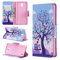 Tree and Owls Leather Wallet Case for Nokia 1 Plus (2019)