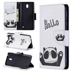 Hello Panda Leather Wallet Case for Nokia 1 Plus (2019)