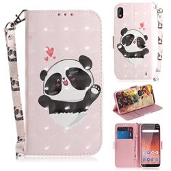 Heart Cat 3D Painted Leather Wallet Phone Case for Nokia 1 Plus (2019)
