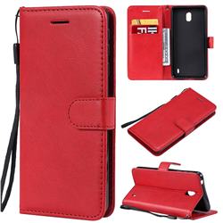 Retro Greek Classic Smooth PU Leather Wallet Phone Case for Nokia 1 Plus (2019) - Red