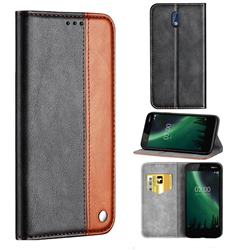 Classic Business Ultra Slim Magnetic Sucking Stitching Flip Cover for Nokia 2 - Brown