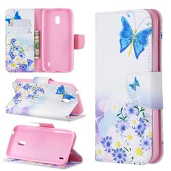 Butterflies Flowers Leather Wallet Case for Nokia 2.2