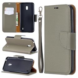 Classic Luxury Litchi Leather Phone Wallet Case for Nokia 2.2 - Gray