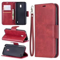 Classic Sheepskin PU Leather Phone Wallet Case for Nokia 2.2 - Red