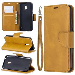 Classic Sheepskin PU Leather Phone Wallet Case for Nokia 2.2 - Yellow