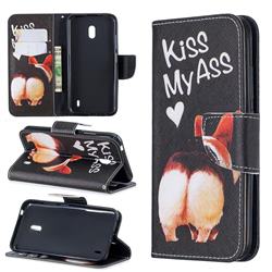 Lovely Pig Ass Leather Wallet Case for Nokia 2.2