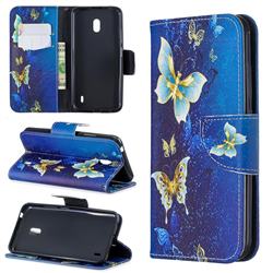 Golden Butterflies Leather Wallet Case for Nokia 2.2