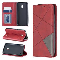 Prismatic Slim Magnetic Sucking Stitching Wallet Flip Cover for Nokia 2.2 - Red