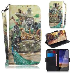Beast Zoo 3D Painted Leather Wallet Phone Case for Nokia 2.2