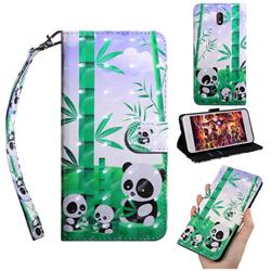 Eating Bamboo Pandas 3D Painted Leather Wallet Case for Nokia 2.2