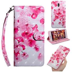 Peach Blossom 3D Painted Leather Wallet Case for Nokia 2.2