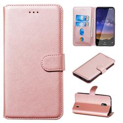 Retro Calf Matte Leather Wallet Phone Case for Nokia 2.2 - Pink