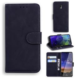Retro Classic Skin Feel Leather Wallet Phone Case for Nokia 2.2 - Black