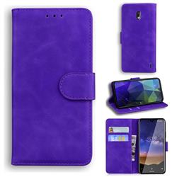 Retro Classic Skin Feel Leather Wallet Phone Case for Nokia 2.2 - Purple