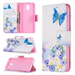 Butterflies Flowers Leather Wallet Case for Nokia 2.3
