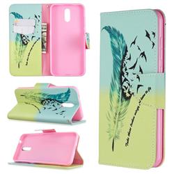 Feather Bird Leather Wallet Case for Nokia 2.3