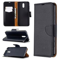 Classic Luxury Litchi Leather Phone Wallet Case for Nokia 2.3 - Black