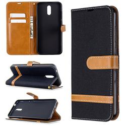 Jeans Cowboy Denim Leather Wallet Case for Nokia 2.3 - Black