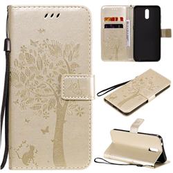 Embossing Butterfly Tree Leather Wallet Case for Nokia 2.3 - Champagne