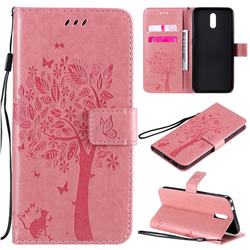 Embossing Butterfly Tree Leather Wallet Case for Nokia 2.3 - Pink