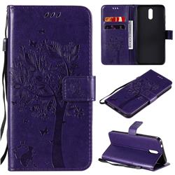 Embossing Butterfly Tree Leather Wallet Case for Nokia 2.3 - Purple