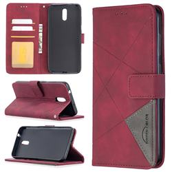 Binfen Color BF05 Prismatic Slim Wallet Flip Cover for Nokia 2.3 - Red