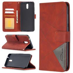 Binfen Color BF05 Prismatic Slim Wallet Flip Cover for Nokia 2.3 - Brown