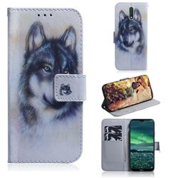 Snow Wolf PU Leather Wallet Case for Nokia 2.3