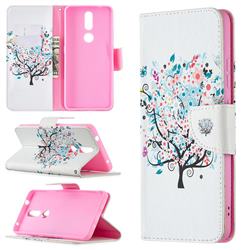Colorful Tree Leather Wallet Case for Nokia 2.4