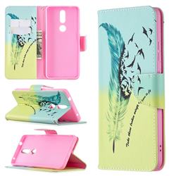 Feather Bird Leather Wallet Case for Nokia 2.4