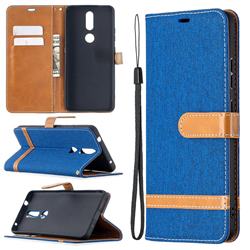 Jeans Cowboy Denim Leather Wallet Case for Nokia 2.4 - Sapphire