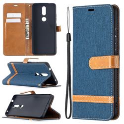 Jeans Cowboy Denim Leather Wallet Case for Nokia 2.4 - Dark Blue