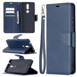 Classic Sheepskin PU Leather Phone Wallet Case for Nokia 2.4 - Blue