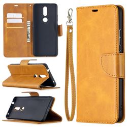 Classic Sheepskin PU Leather Phone Wallet Case for Nokia 2.4 - Yellow