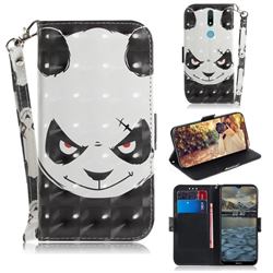 Angry Bear 3D Painted Leather Wallet Phone Case for Nokia 2.4