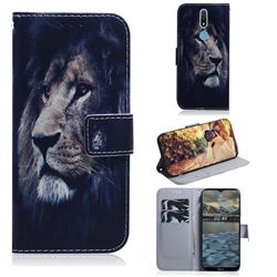 Lion Face PU Leather Wallet Case for Nokia 2.4