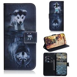 Wolf and Dog PU Leather Wallet Case for Nokia 2.4