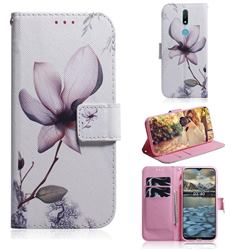 Magnolia Flower PU Leather Wallet Case for Nokia 2.4