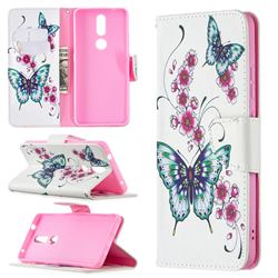 Peach Butterflies Leather Wallet Case for Nokia 2.4