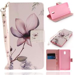 Magnolia Flower Hand Strap Leather Wallet Case for Nokia 3 Nokia3
