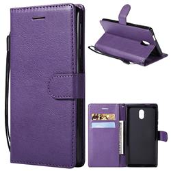 Retro Greek Classic Smooth PU Leather Wallet Phone Case for Nokia 3 Nokia3 - Purple